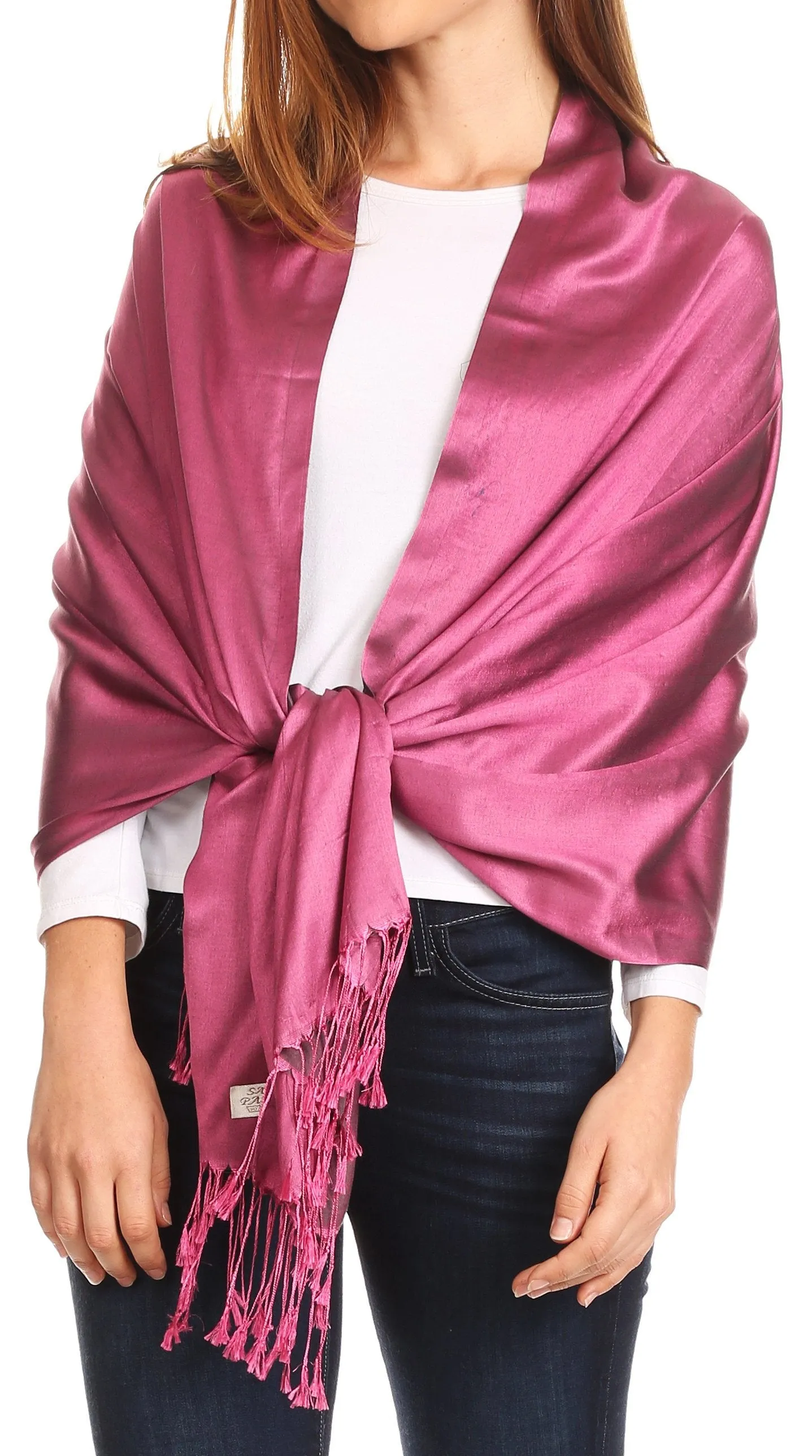 Sakkas Carine Reversible Soft Solid Slight Shimmer Pashmina/ Shawl/ Wrap/ Stole