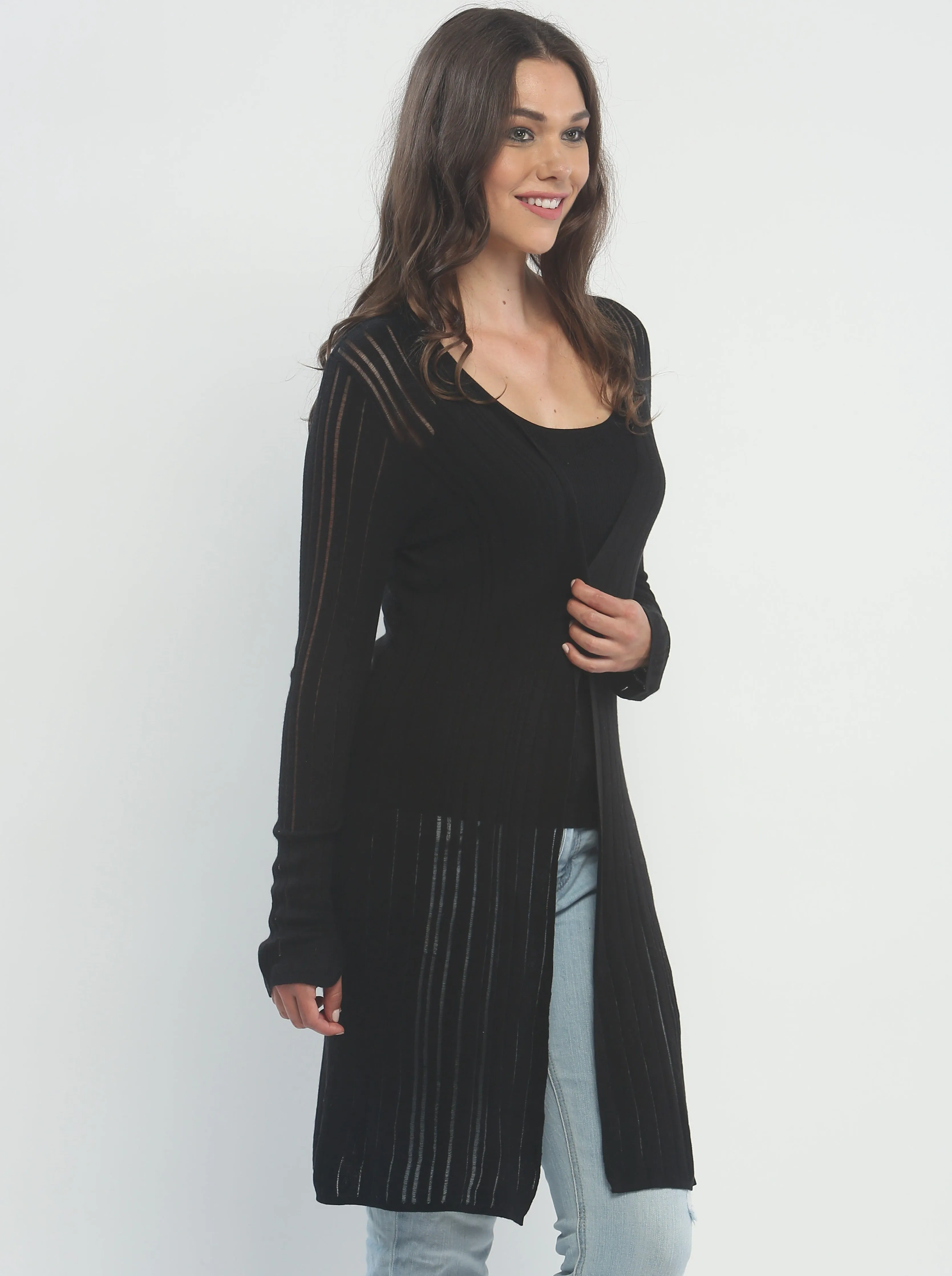 Semi Sheer Striped Duster