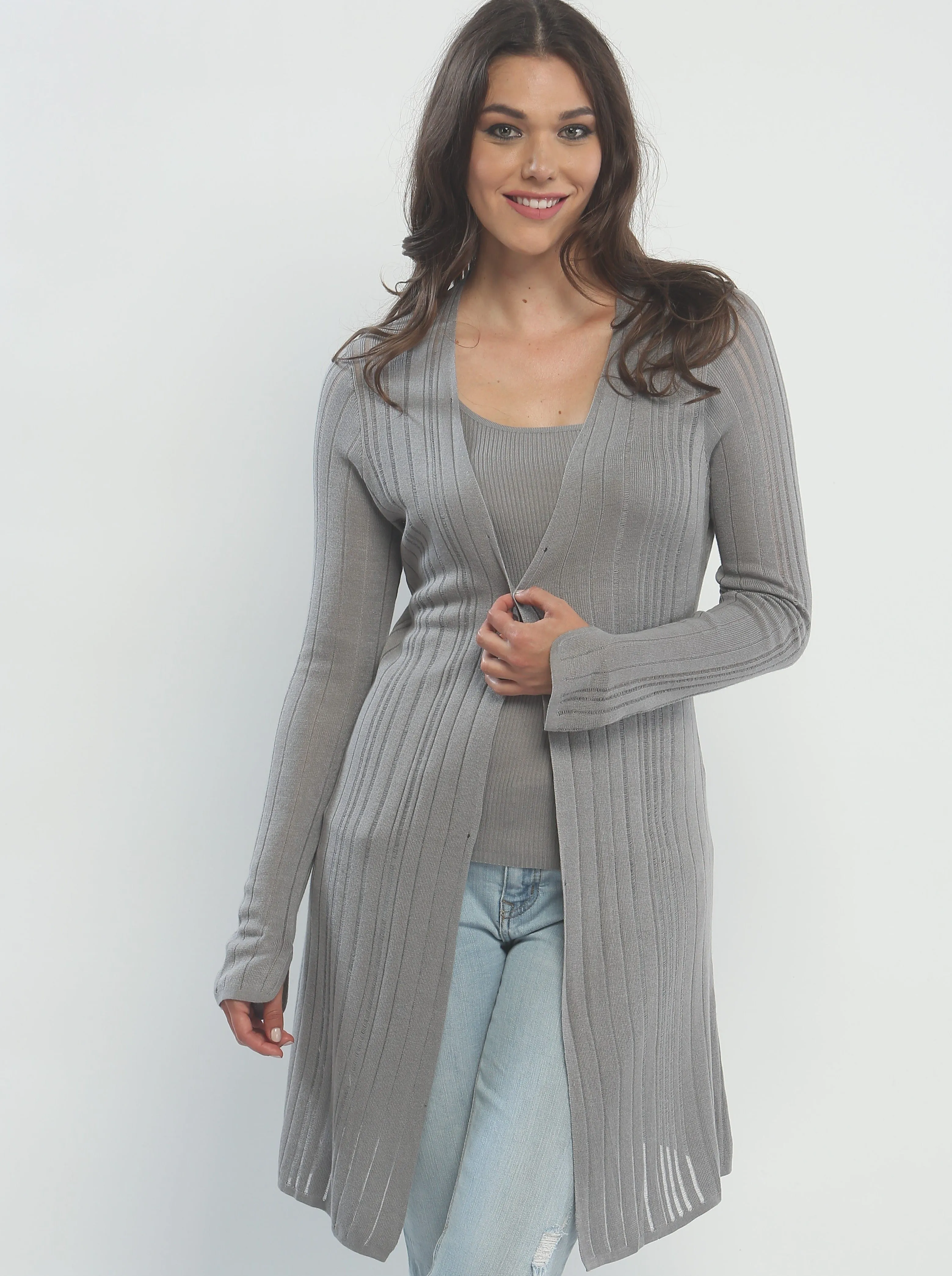 Semi Sheer Striped Duster