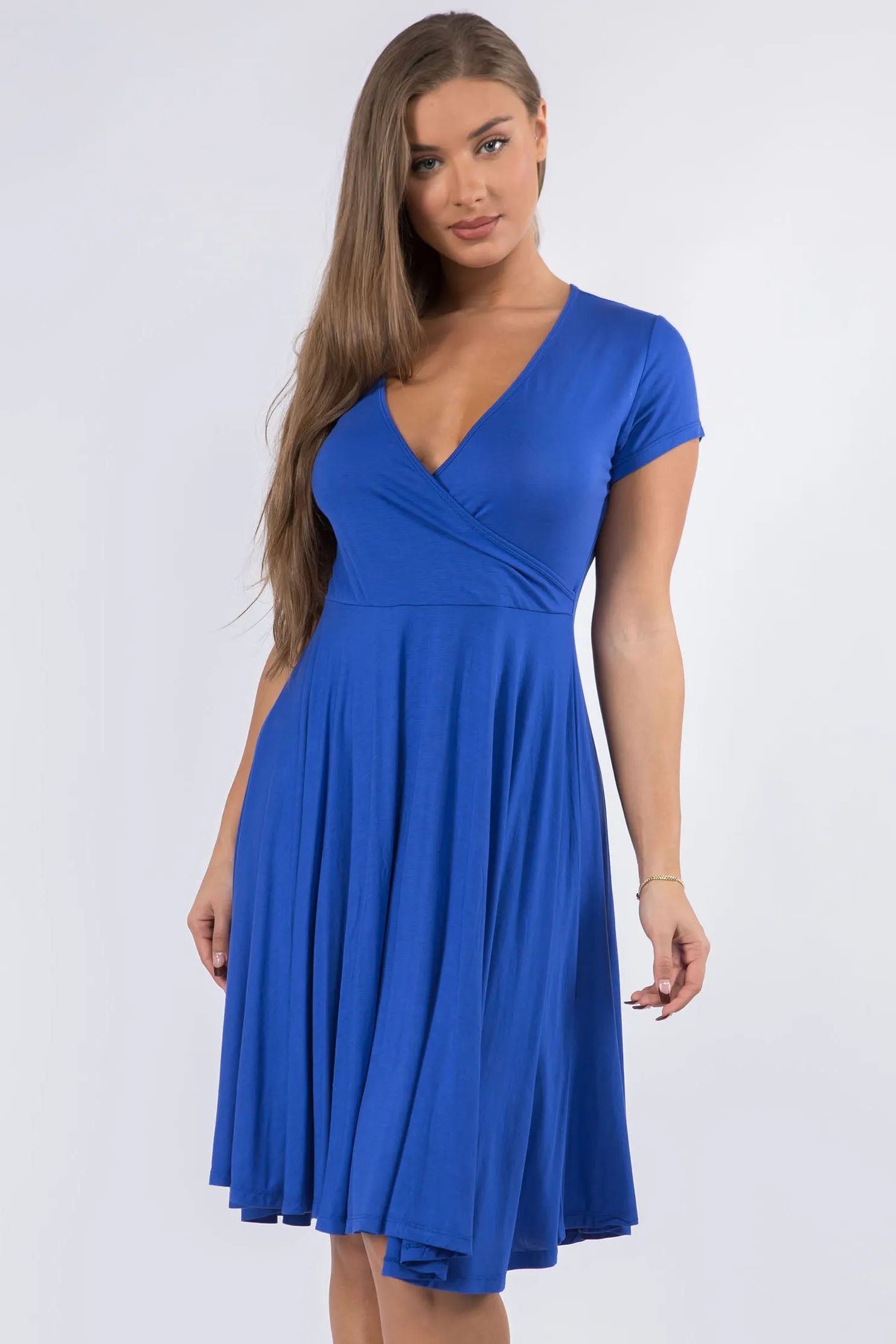 Sexy Surplice Faux Wrap V-Neck Dress