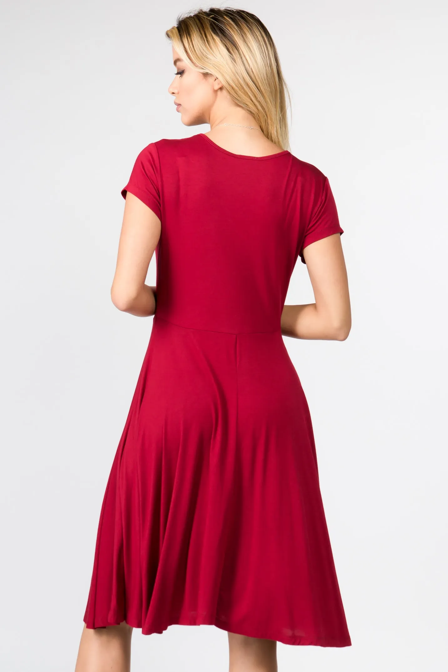 Sexy Surplice Faux Wrap V-Neck Dress