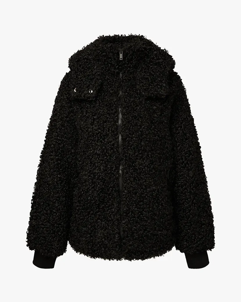 Sherpa Hooded Jacket Black