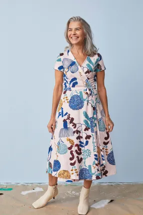 Short Sleeve Wrap Dress Wild Garden