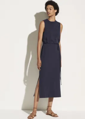 Sleeveless Crewneck Dress in Marine