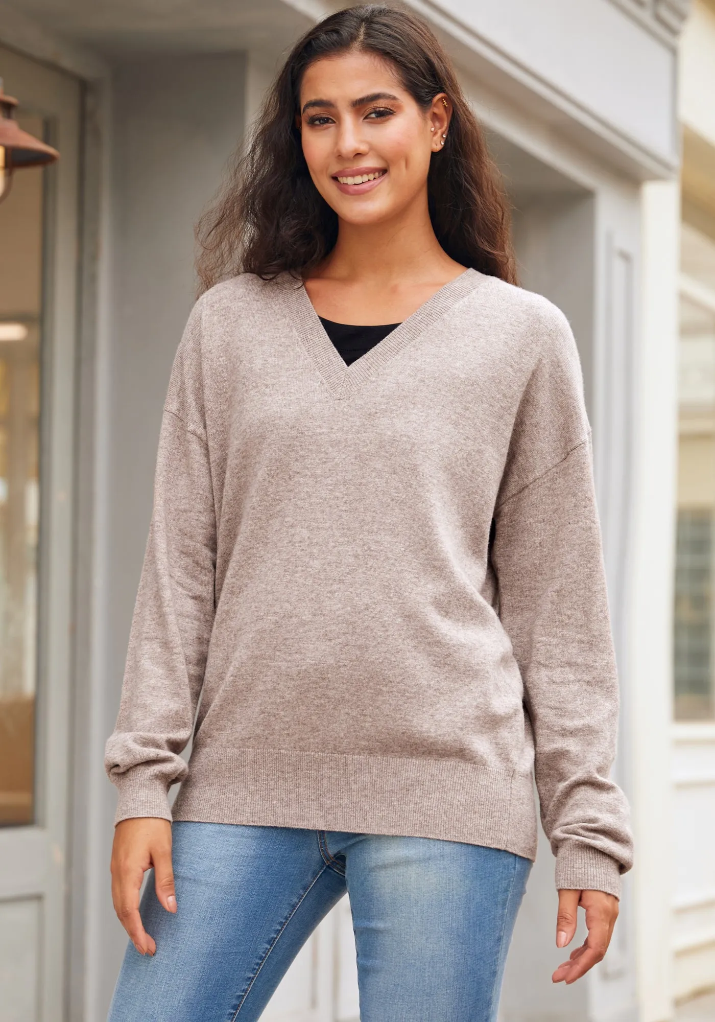 SoftBlend Cashmere V-Neck (Camel)