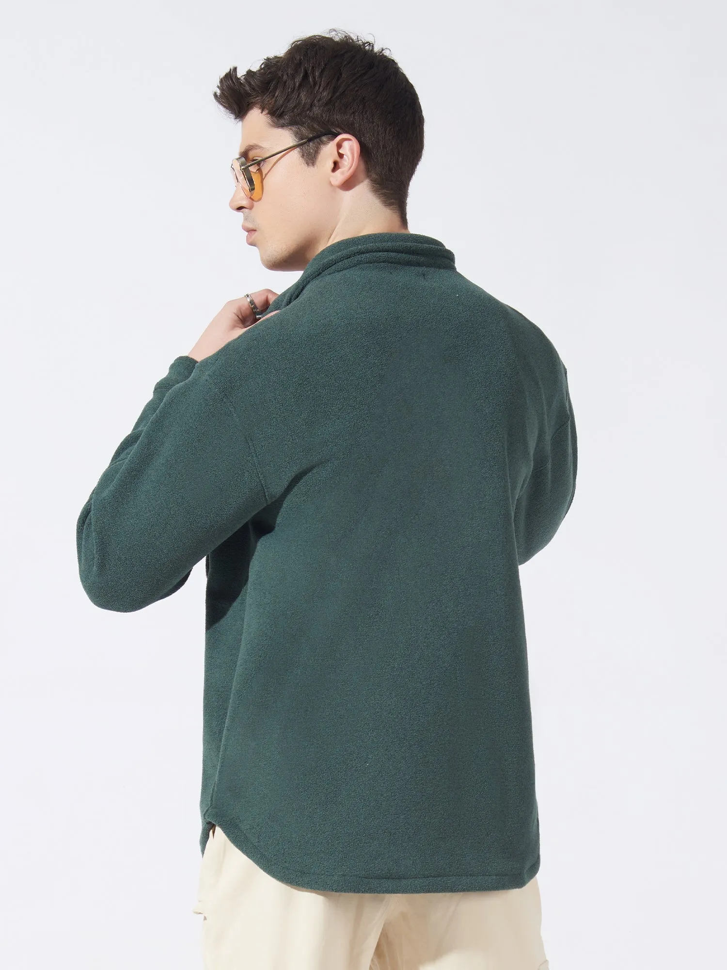 Solid Pocket Green Shacket