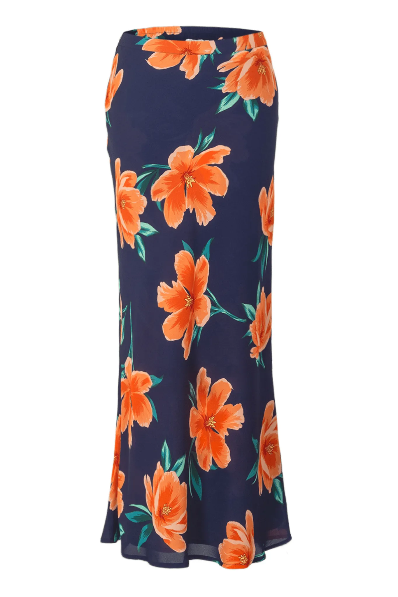 Sophie Skirt in Orange on Navy Tulip