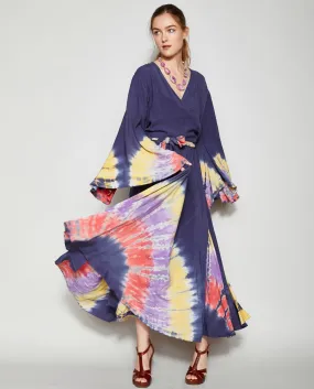 STARGAZER TIE DYE WRAP DRESS