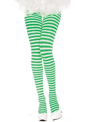 Striped [Kelly Green/White] | TIGHTS