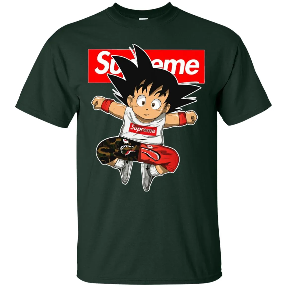 Supreme Dragon Ball Goku T-shirt Men Cotton T-Shirt