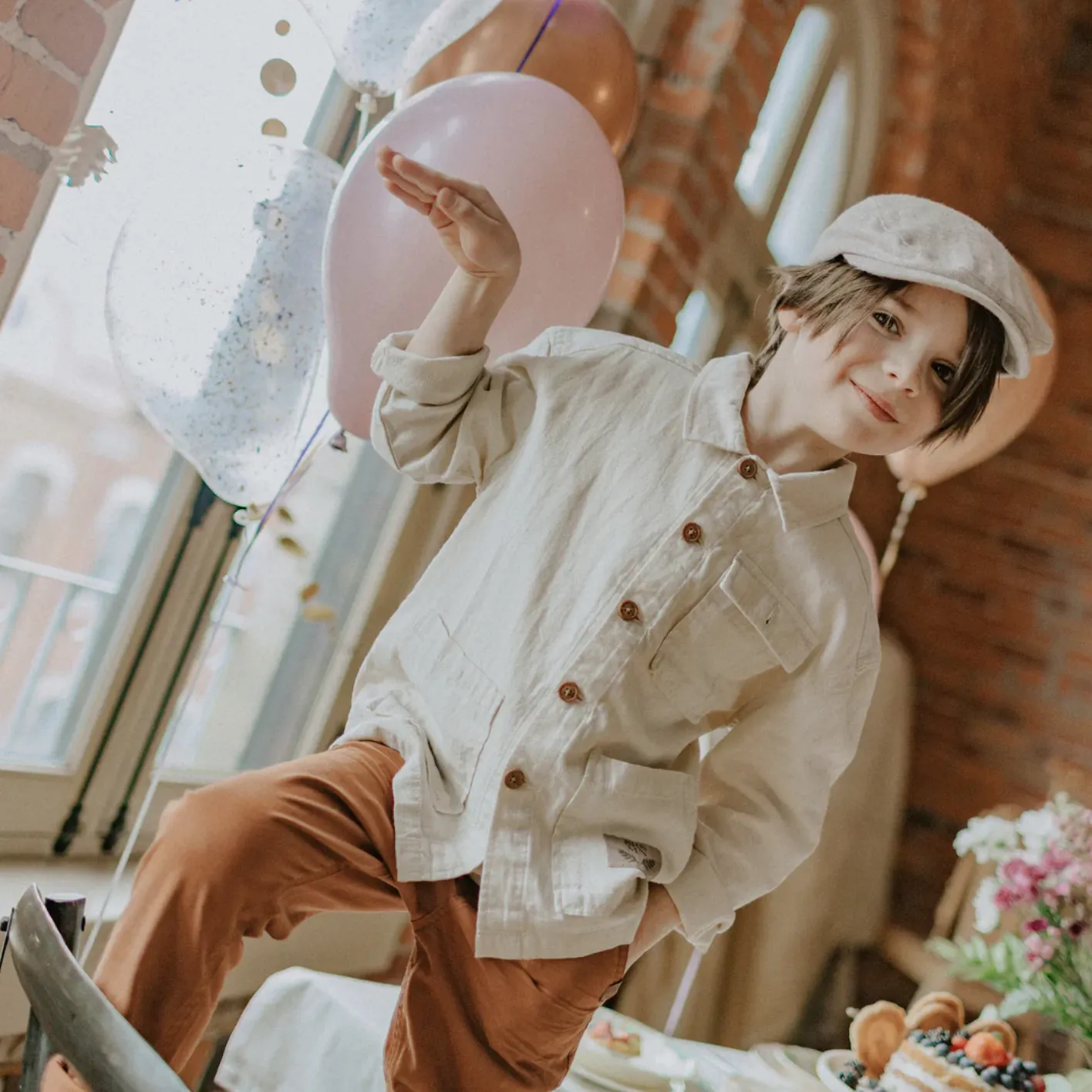 The Linen Overshirt - Cream - KIDS