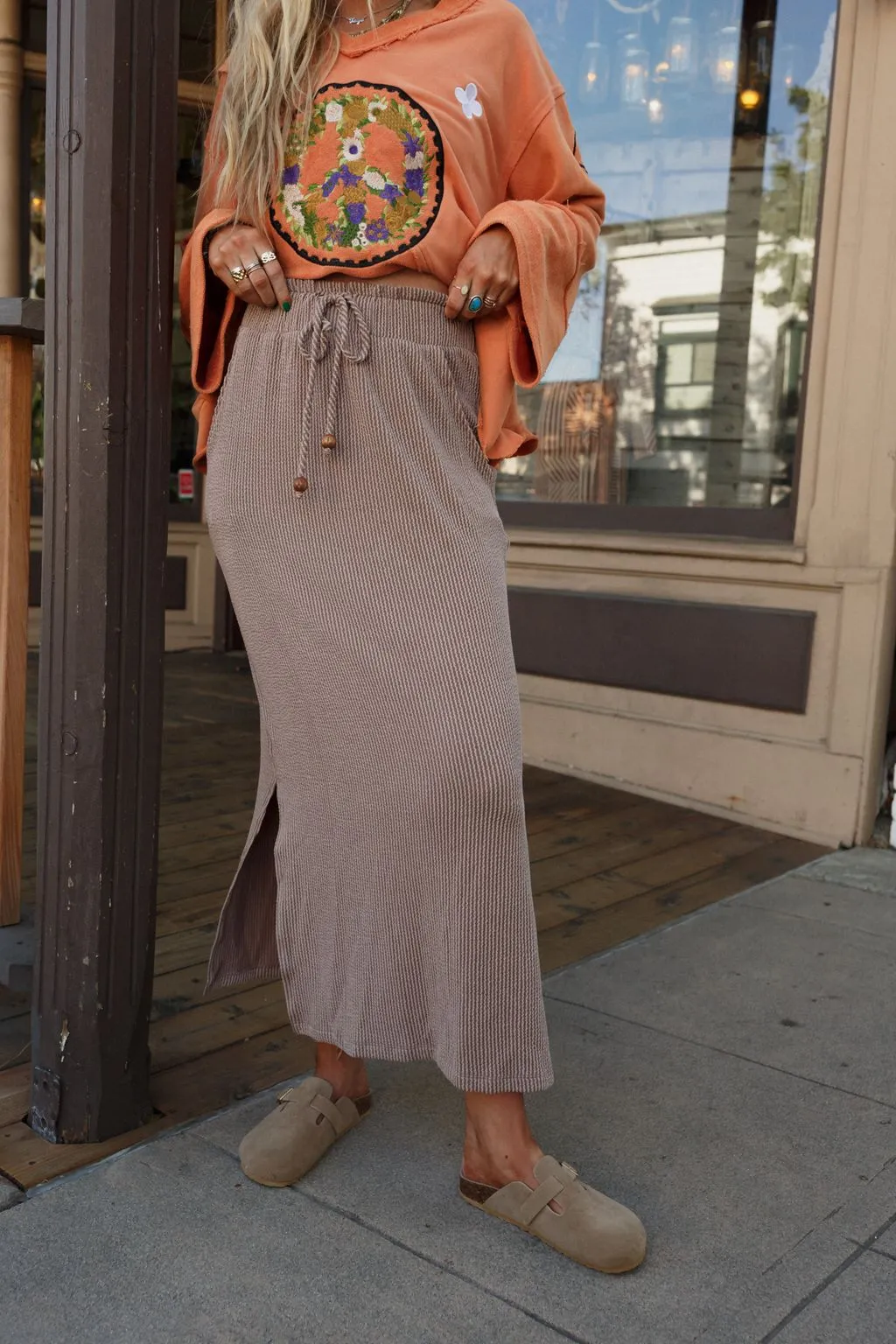 The Nest Desert Rose Maxi Skirt - Acorn