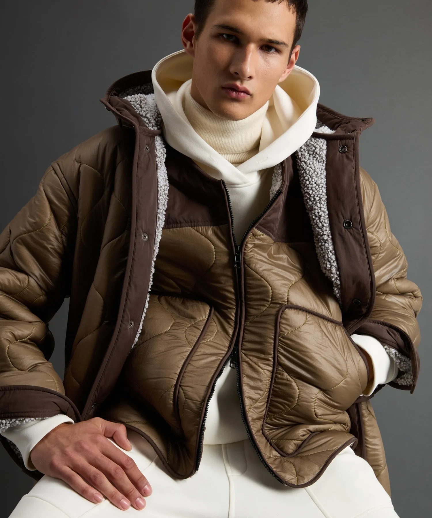 Todd Snyder X Woolrich Quilted Sherpa-Lined Long Jacket