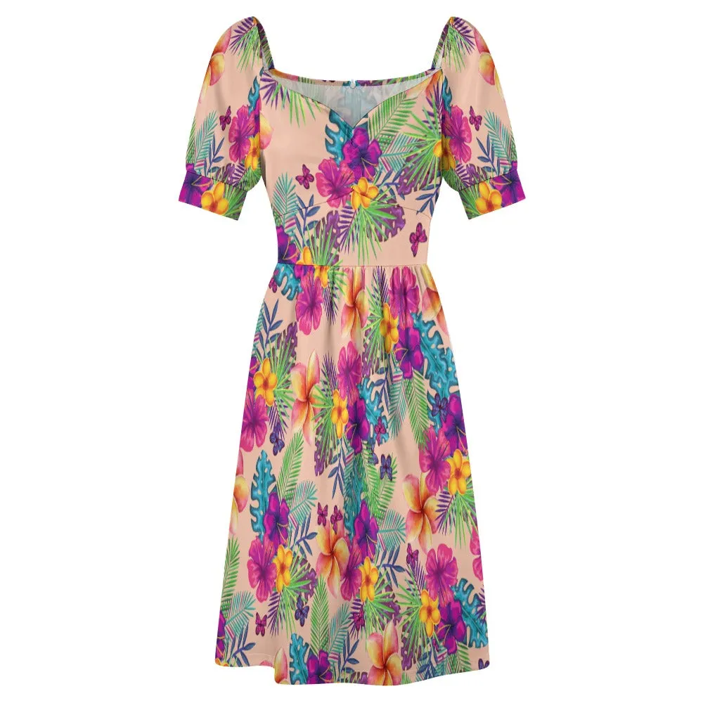 Tropical Floral Women's Sweetheart Dress