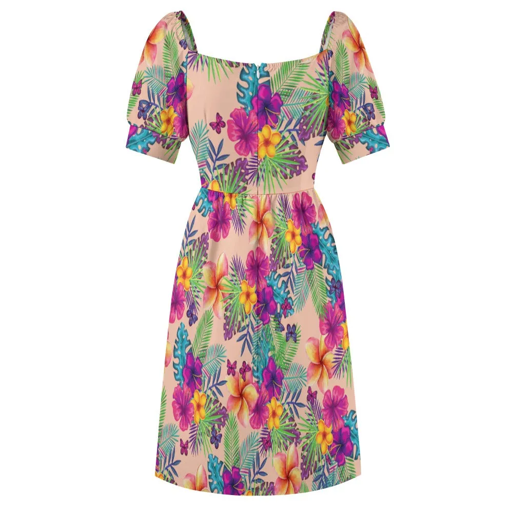 Tropical Floral Women's Sweetheart Dress