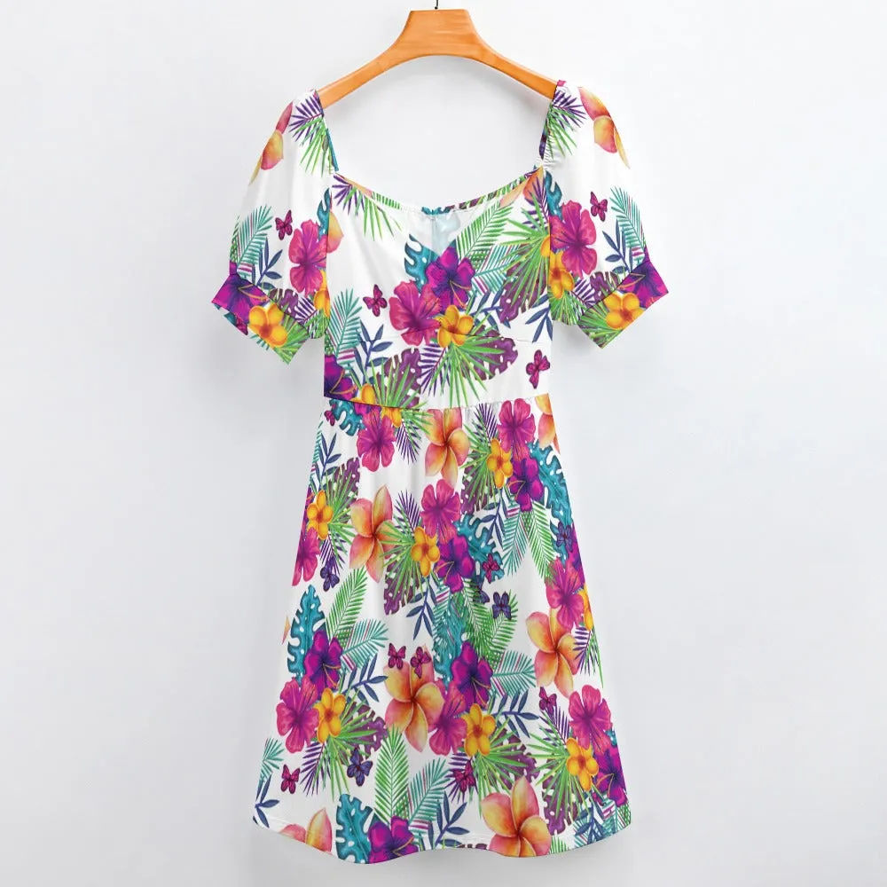 Tropical Floral Women's Sweetheart Dress