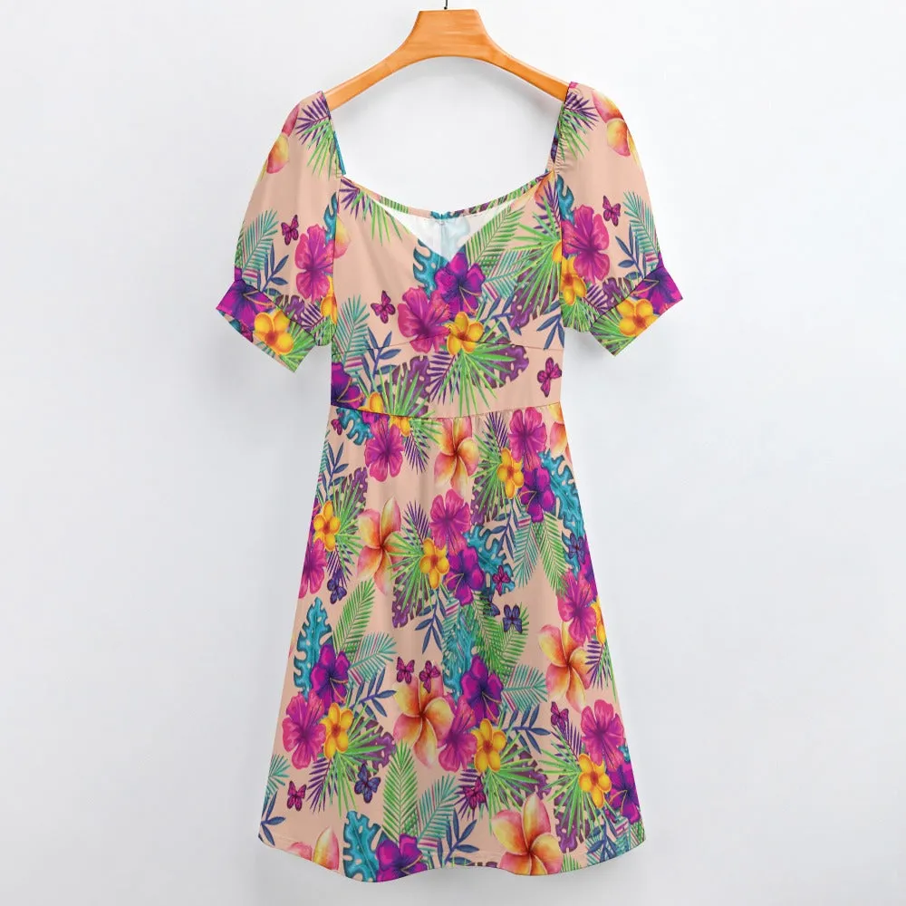 Tropical Floral Women's Sweetheart Dress