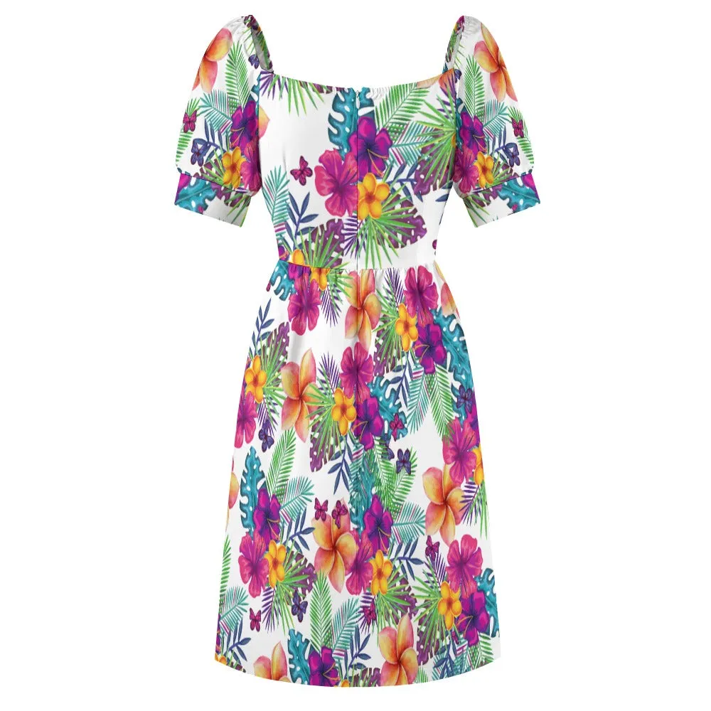 Tropical Floral Women's Sweetheart Dress