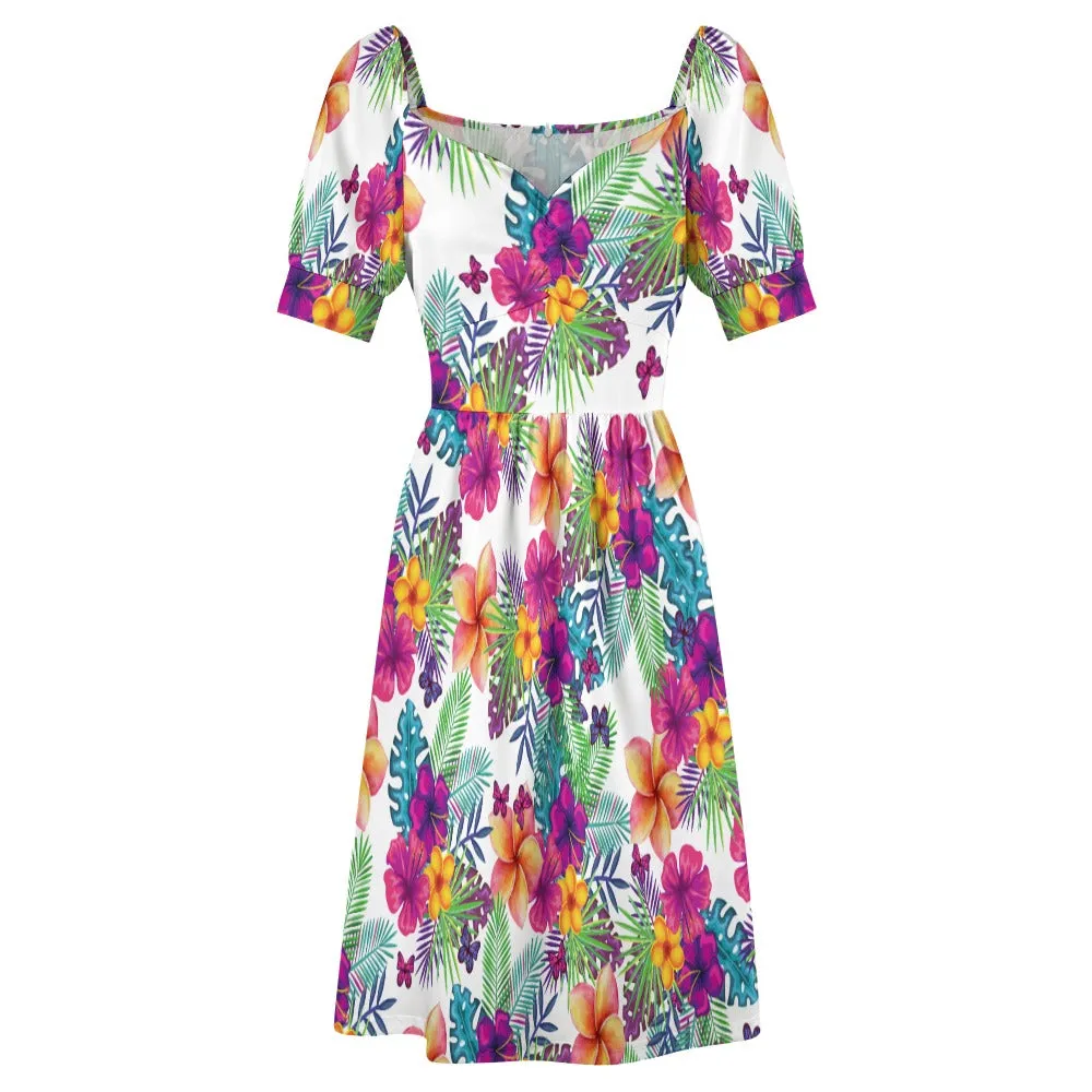 Tropical Floral Women's Sweetheart Dress