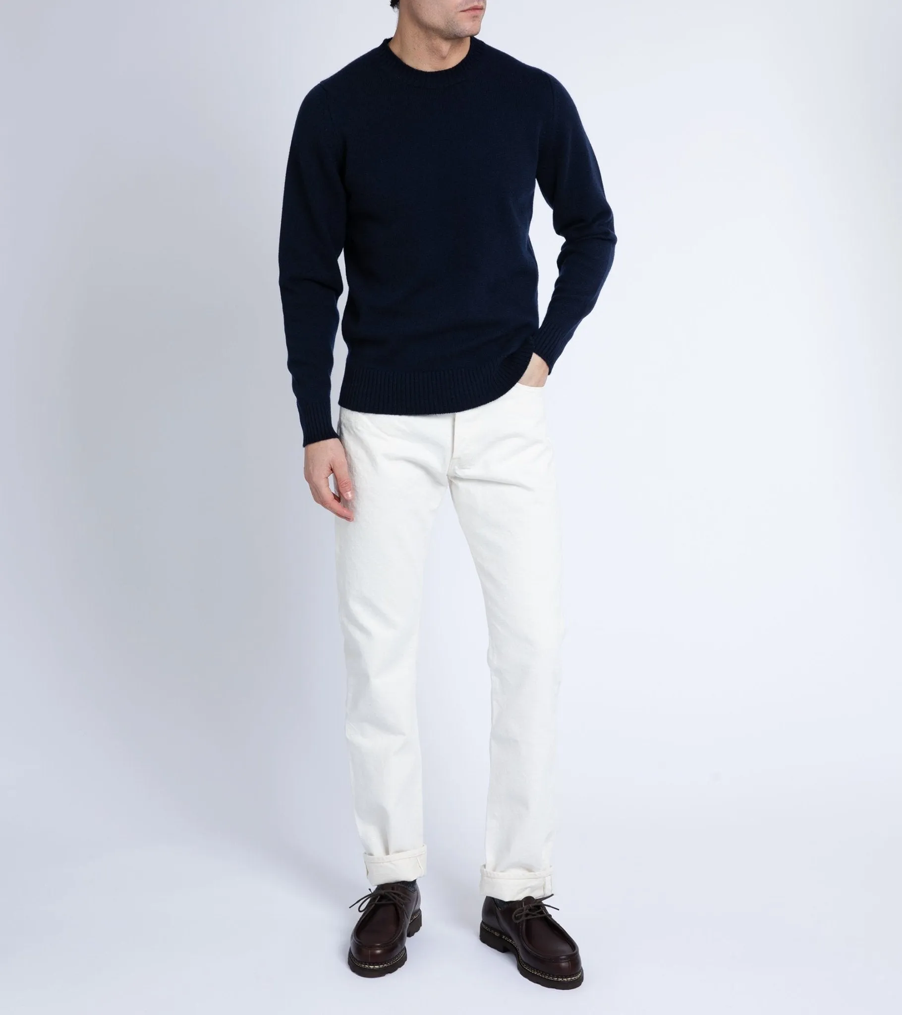 Trunk Dover Cashmere Crew Neck Sweater: Navy