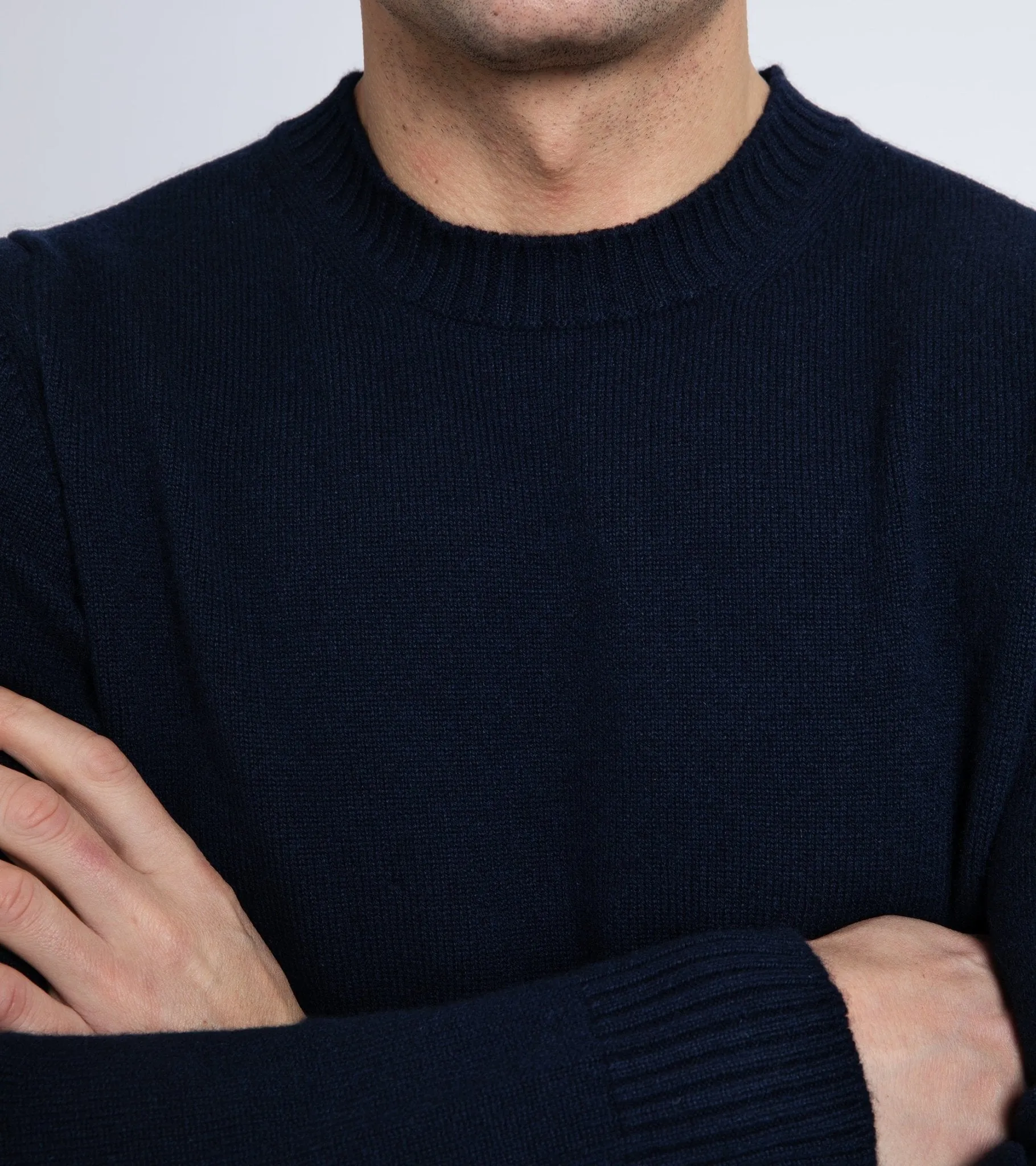 Trunk Dover Cashmere Crew Neck Sweater: Navy