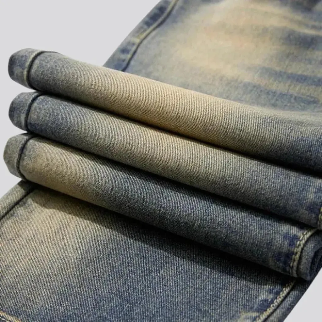 Vintage boho style men's denim joggers