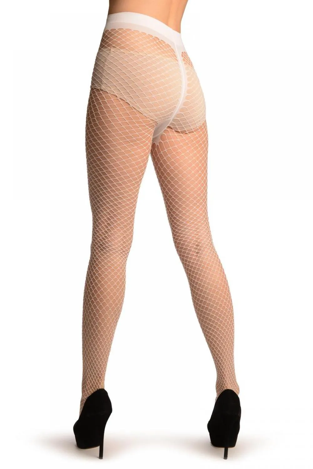 White Medium Mesh Luxury Fishnet Tights