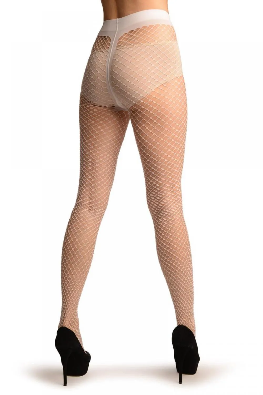 White Medium Mesh Luxury Fishnet Tights