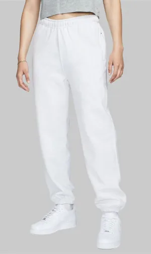 Women's Fleece Pants Elastic bottom (white)