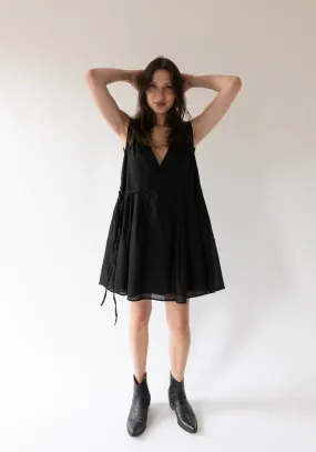 Wrap Tie Dress in Black